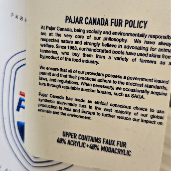 Pajar New!! Leather and Fur Waterproof Brown and White Winter Boots. Size 7-7.5 - Picture 3 of 15